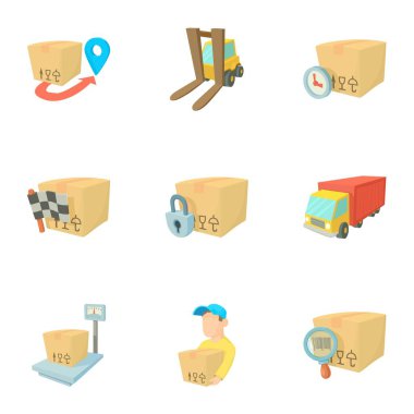 Teslimat Icons set, karikatür tarzı