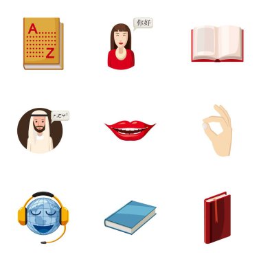 Diller Icons set, karikatür tarzı