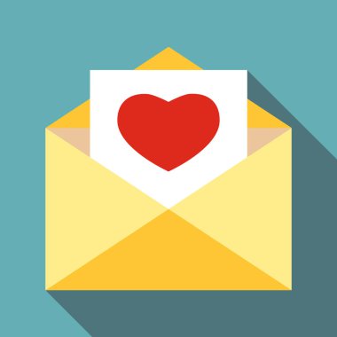 Mektup simgesi, düz stil seviyorum