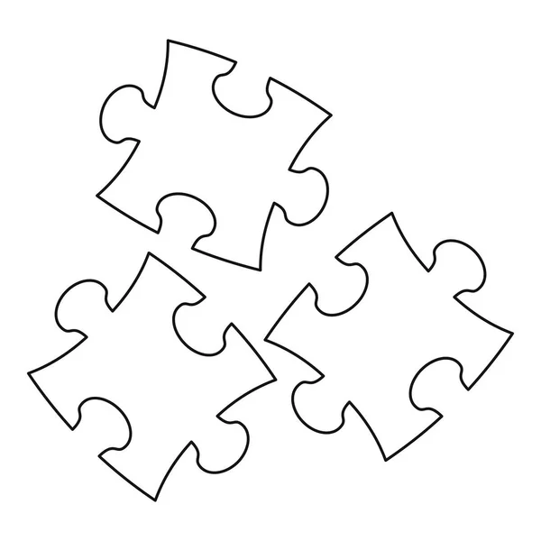 Puzzel icoon, outline stijl — Stockvector