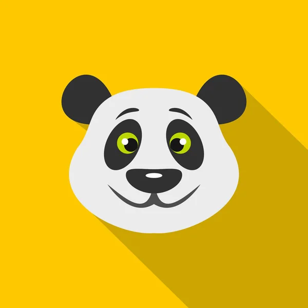 Ayı panda simgesi, düz stil başkanı — Stok Vektör
