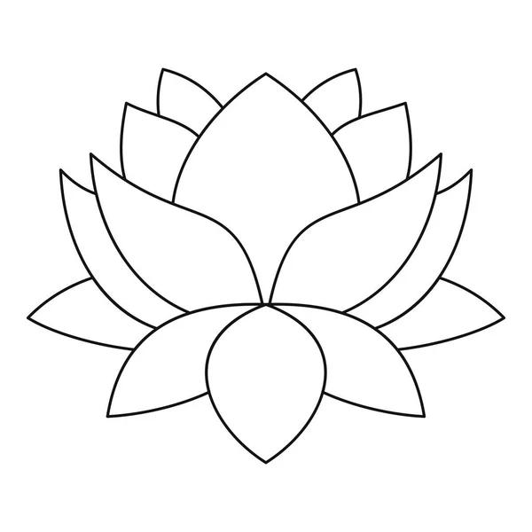 Icono de flor de loto, estilo de contorno — Vector de stock