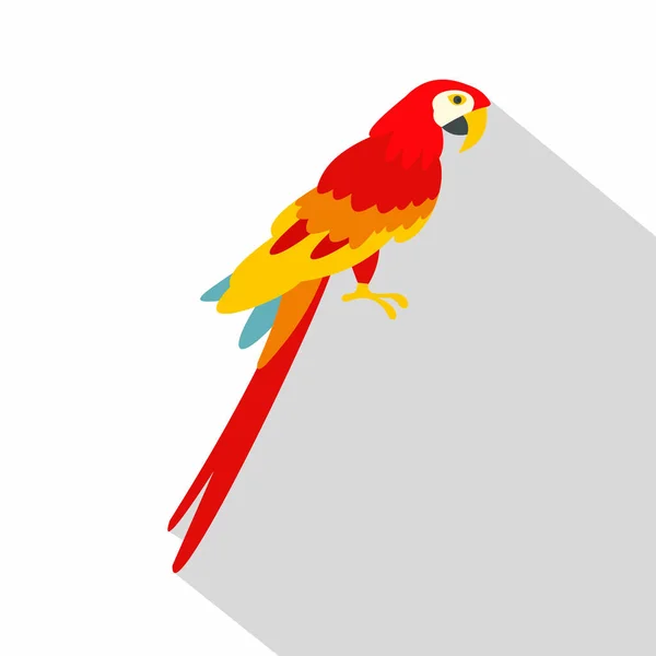 Dieprode macaws pictogram, vlakke stijl — Stockvector