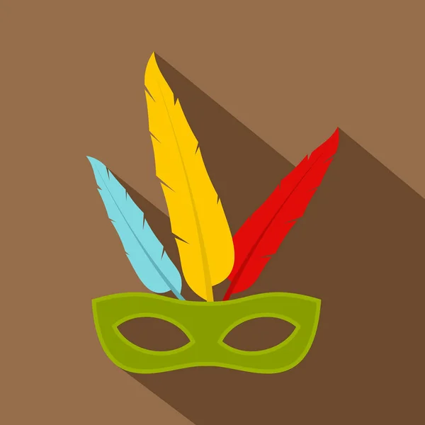 Icône de masque de carnaval coloré, style plat — Image vectorielle