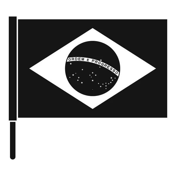 ブラジル アイコン、シンプルなスタイルの旗 — ストックベクタ