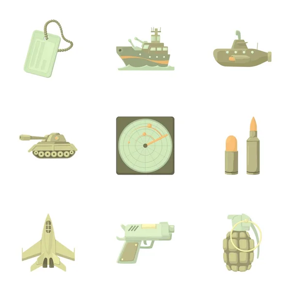 Set von Waffensymbolen, Cartoon-Stil — Stockvektor