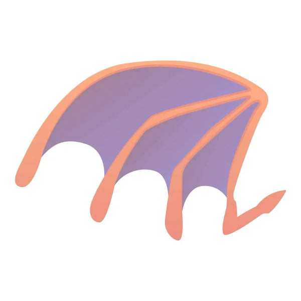 Bat flygel ikon, tecknad stil — Stock vektor