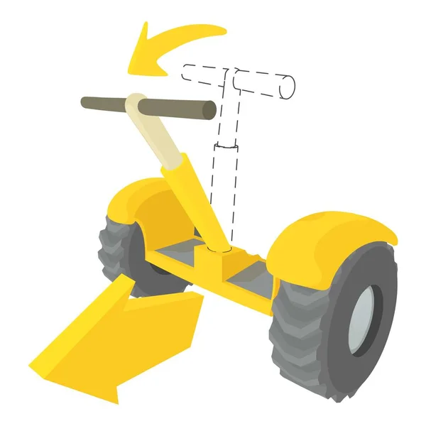 Icono de segway inclinado frontal, estilo de dibujos animados — Archivo Imágenes Vectoriales