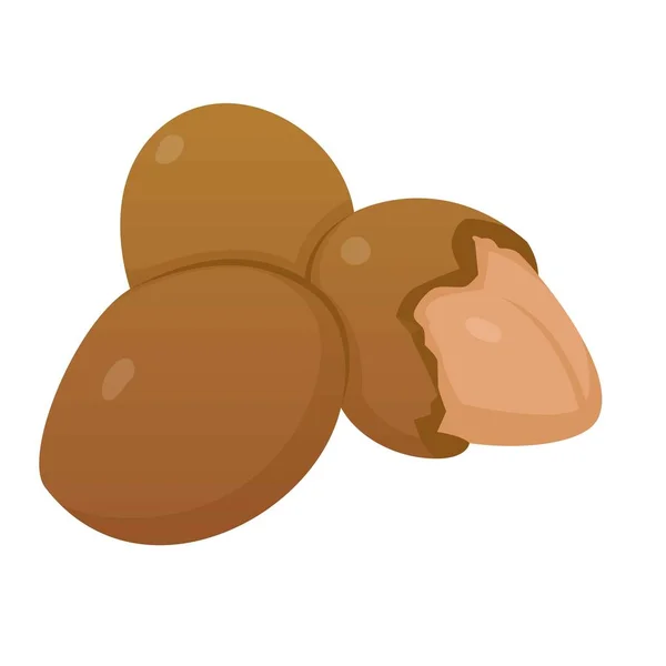 Icono de frutos secos, estilo de dibujos animados — Vector de stock