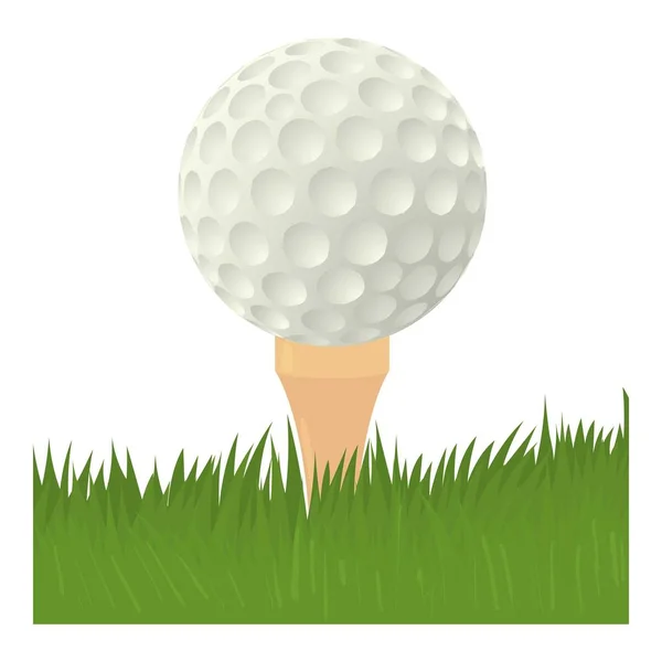 Bola para el icono del golf, estilo de dibujos animados — Vector de stock