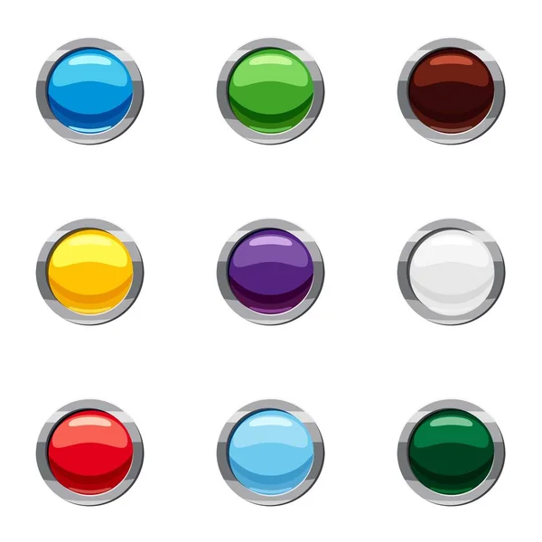 Buttons for website icons set, cartoon style — Stock Vector