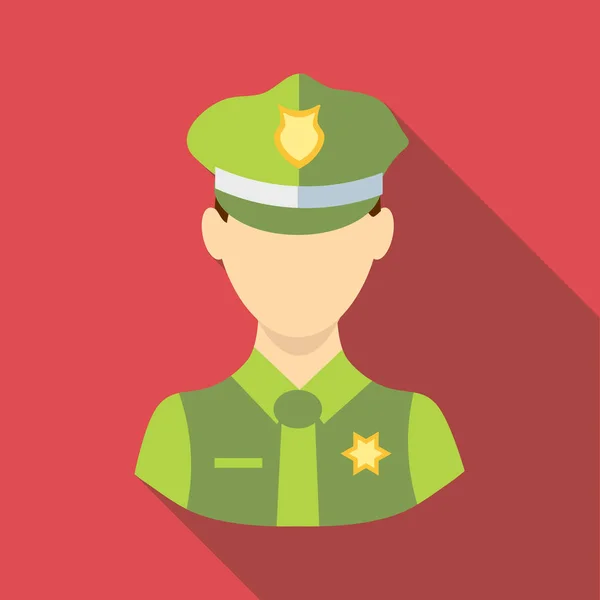 Policeman icon, flat style — Stock Vector