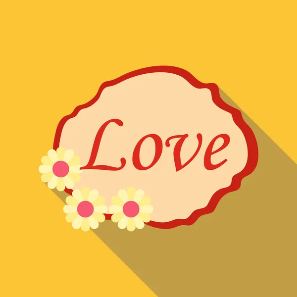 Icono de etiqueta de amor, estilo plano — Vector de stock