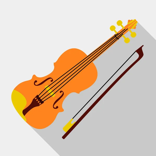 Ícone de violino, estilo plano — Vetor de Stock