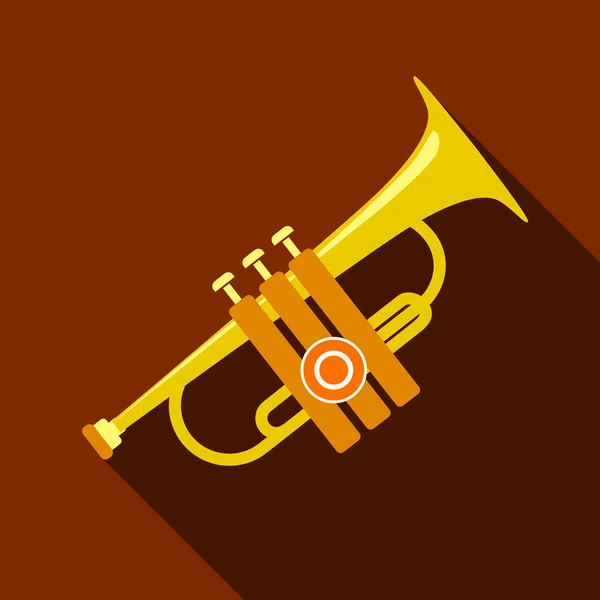 Trumpet icon, flat style — Stock Vector