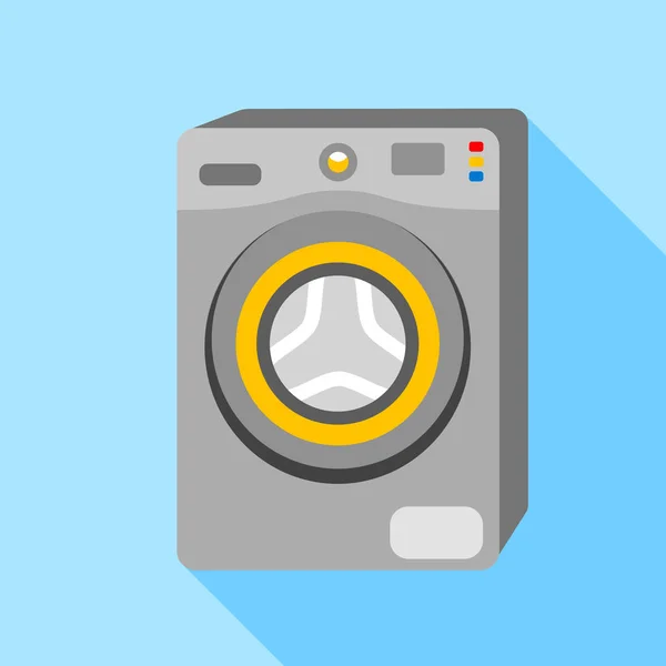Washing machine icon, flat style — Stock Vector