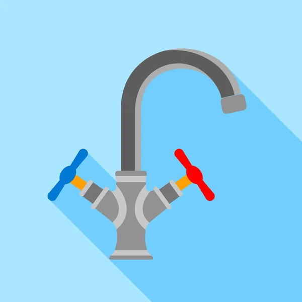 Icône du robinet d'eau, style plat — Image vectorielle