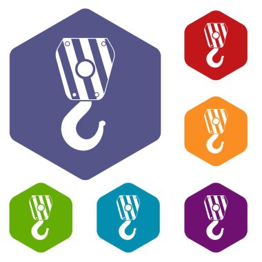 Vinç kanca Icons set