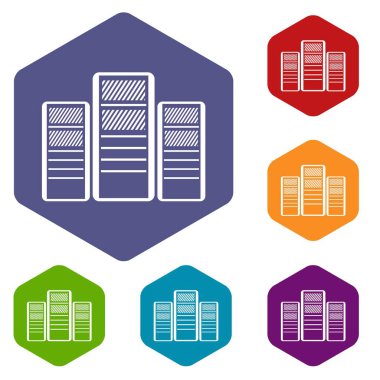 Veritabanı sunucuları Icons set