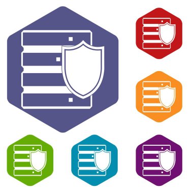 Veritabanı ile kalkan Icons set