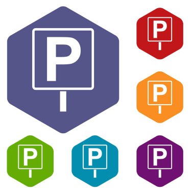 Park işareti Icons set