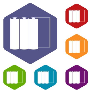 Rulo kağıt Icons set