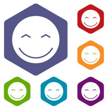 Gülümseyen ifade Icons set