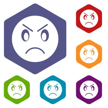 Rahatsız ifade Icons set