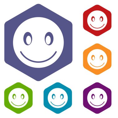 Gülümseyen ifade Icons set