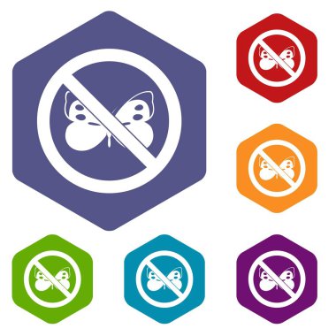 Hiçbir kelebek işareti Icons set