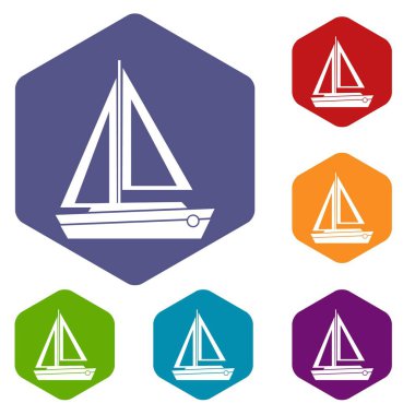 Küçük tekne Icons set