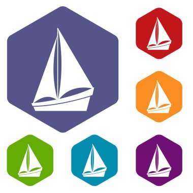 Küçük yat Icons set