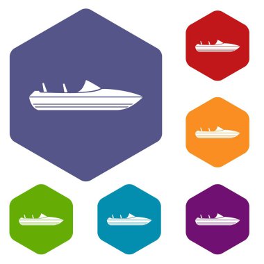 Küçük powerboat Icons set