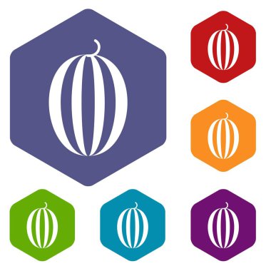 Çizgili kavun Icons set