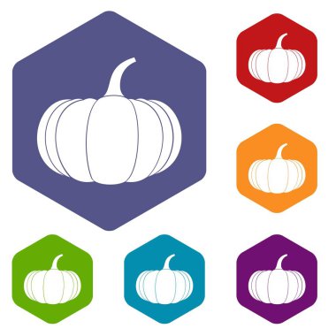 Olgun kabak Icons set