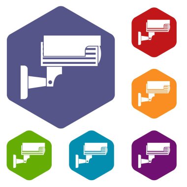 Gözetim kamera Icons set