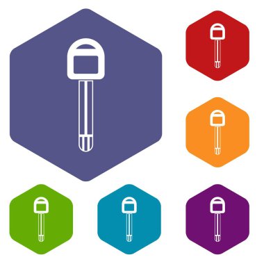 Araba anahtar Icons set