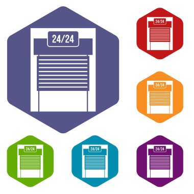 24 saat Icons set otopark