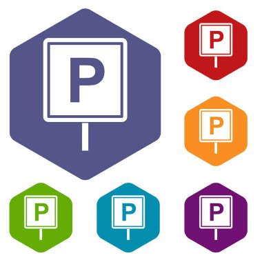 Park işareti Icons set