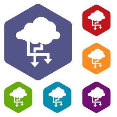 Bulut ve okları Icons set