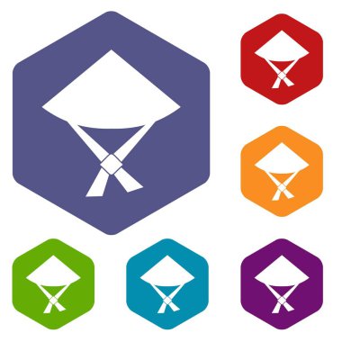 Vietnamlı şapkası Icons set