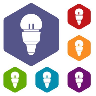 Reflektör ampul Icons set