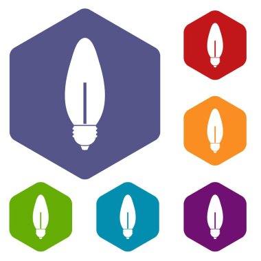 Lamba oval şekil Icons set