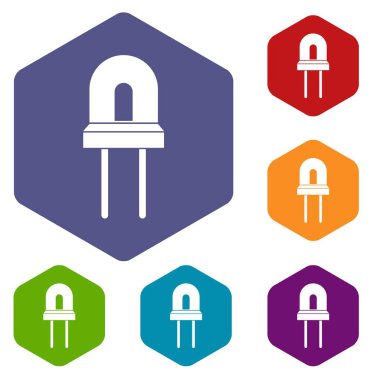 Halojen lamba Icons set