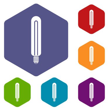 Borulu ampul Icons set