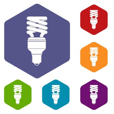 Enerji tasarruflu ampul Icons set