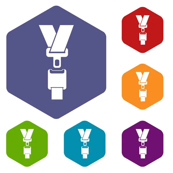 Safety belt icons set — Stock Vector