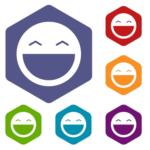 Conjunto de iconos emoticones sonrientes — Vector de stock