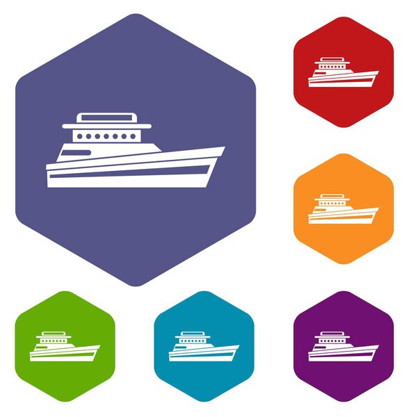 Great powerboat icons set