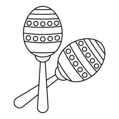 İki marakas simgesi, basit tarzı